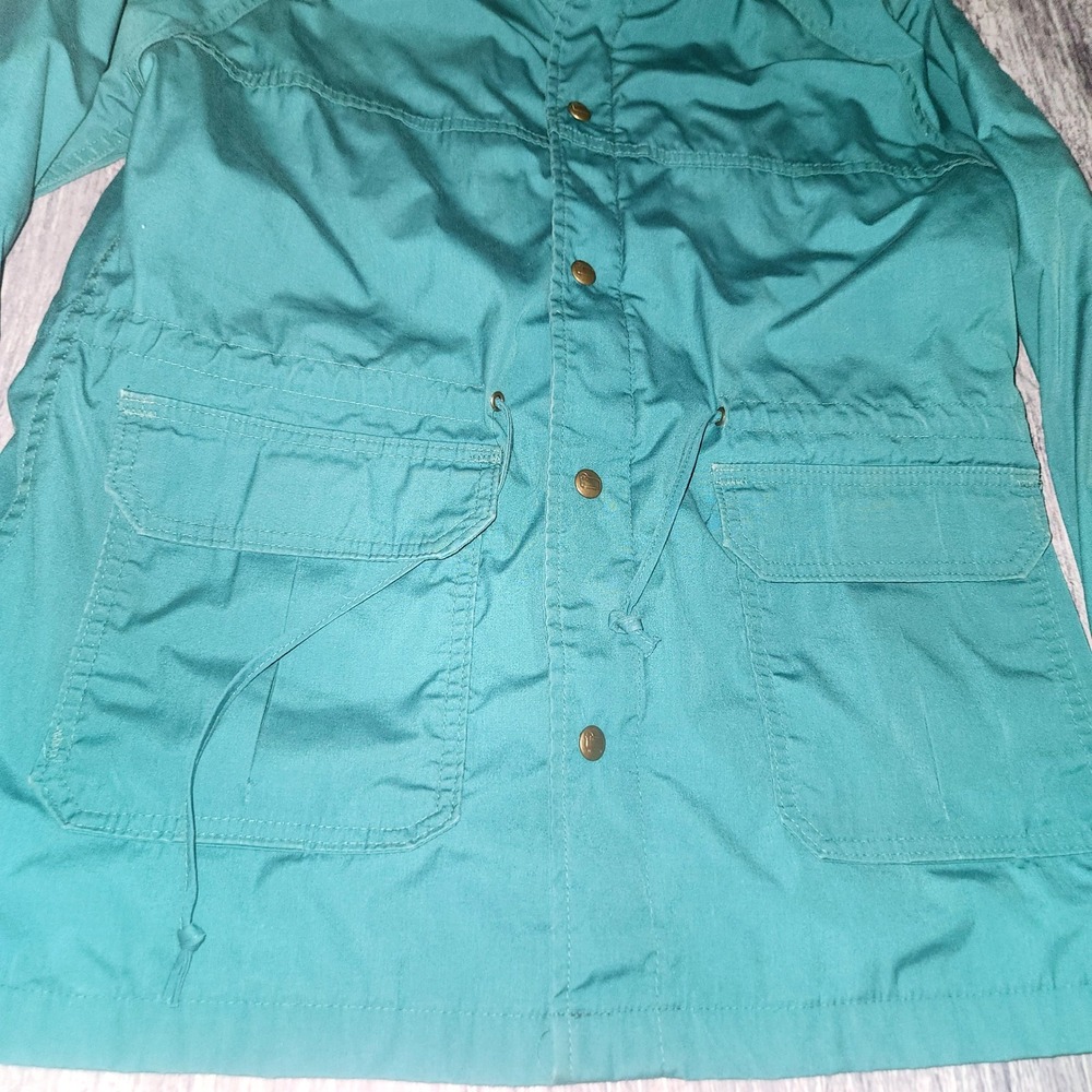Vintage Woolrich Woman Green Field Jacket Wool Lined Barn Coat Size M - Picture 2 of 13
